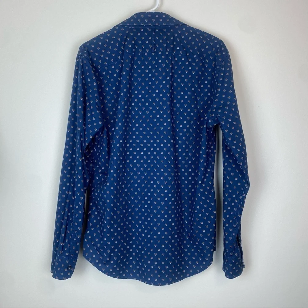 BANANA REPUBLIC Men’s Luxe Poplin Grant Slim Fit Button Down Shirt Fox Graphic M